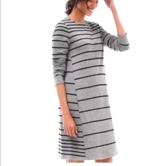 J. Jill Dresses & Skirts - J Jill Gray And Black Striped A-line Dress
